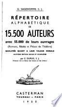 Répertoire alphabétique de 15.500 auteurs