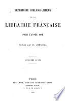 Répertoire Bibliographique de la Librairie Française