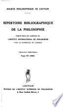 Répertoire bibliographique de la philosophie