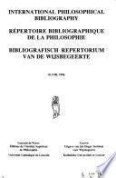 Répertoire bibliographique de la philosophie