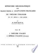 Répertoire bibliographique des traductions et adaptation françaises du théâtre étranger