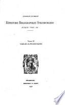 Répertoire bibliographique strasbourgeois jusque vers 1530