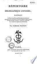Répertoire bibliographique universel