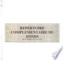 Répertoire complémentaire du fonds de la Fédération du Mali