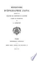 Répertoire d'épigraphie jaina