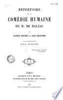 Répertoire de la Comédie humaine de H. de Balzac
