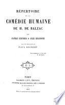 Répertoire de la Comédie humaine de H. de Balzac