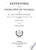 Repertoire de la législation du notariat