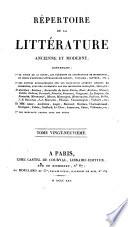 Répertoire de la littérature ancienne et moderne