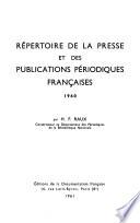 Répertoire de la presse et des publications périodiques françaises, 1960