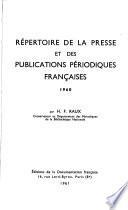 Répertoire de la presse et des publications périodiques françaises, 1960