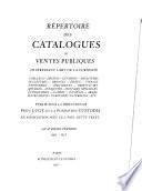 Répertoire des catalogues de ventes publiques