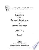 Répertoire des décès et sépultures de Saint-Eustache