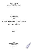 Répertoire des drames bourgeois en Allemagne au XVIIIe siècle