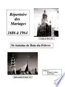 Répertoire des mariages, 1686 à 1964