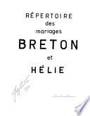 Répertoire des mariages Breton et Hélie