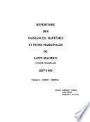 Répertoire des naissances, baptêmes et notes marginales de Saint-Maurice, comté Champlain, 1837-1993