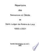 Répertoire des naissances et décès de Saint-Ludger-de-Rivière-du-Loup, 1906 à 2001