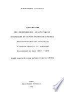 Répertoire des réimpressions anastatiques d'ouvrages en langue française épuisés mentionnées dans les catalogues d'éditeurs français et étrangers