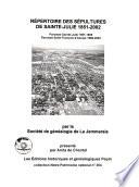 Répertoire des sépultures de Sainte-Julie, 1851-2002