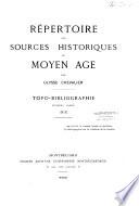Répertoire des sources historiques du moyen-âge