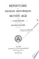 Répertoire des sources historiques du moyen âge