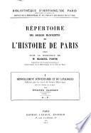 Répertoire des sources manuscrites de l'histoire de Paris