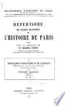 Répertoire des sources manuscrites de l'histoire de Paris
