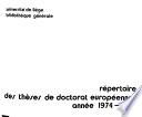 Répertoire des thèses de doctorat européennes