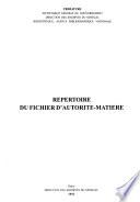 Répertoire du fichier d'autorité-matière