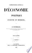 Répertoire général d'économie politique anbcienne et moderne