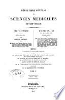 Répertoire générale des sciences médicales au XIXe siècle