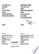 Répertoire National Des Programmes Des Collèges Et Des Universités