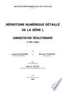Répertoire numériaue détaillé de la série L