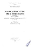 Répertoire numérique des notes, copies et documents originaux ayant appartenu à Gustave Laurent concernant l'histoire de la Révolution de 1789 (J 522 à 732)