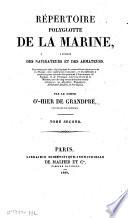 Répertoire polyglotte de la marine, à l'usage des navigateurs et des armateurs ...