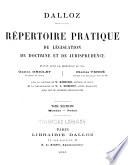 Répertoire pratique de législation, de doctrine et de jurisprudence