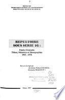 Répertoire sous série 1G