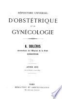Répertoire universel d'obstétrique et de gynécologie ...