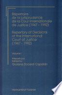 Repertory of Decisions of the International Court of Justice (1947-1992)