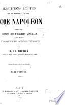 Répétions écrites sur le premier, [et troisème] examen du code Napoléon
