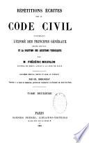 Répétitions écrites sur le Code civil