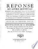 Reponse au livre intitule; Extraits des assertions dangereuses et pernicieuses en tout genre que les soi-disans Jesuites ont, dans tous les tems et perseveramment soutenues (etc.) (de Roussel de la Tour et autres).