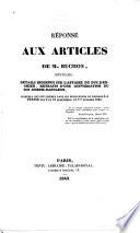 Réponse aux articles de M. Buchon