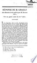 Réponse de M. Girault aux derniers écrits publiés par M. Baudot aîné, sur un grand sceau du XVIe siècle
