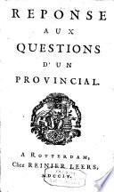 Réponses aux questions d'un provincial