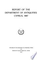 Report of the Department of Antiquities, Cyprus