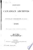 Report of the Work of the Public Archives