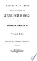 Reports of Cases Argued and Decided in the Supreme Court of Georgia at the ...