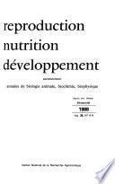Reproduction, nutrition, développement